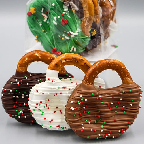 Christmas Caramel Chocolate Pretzels