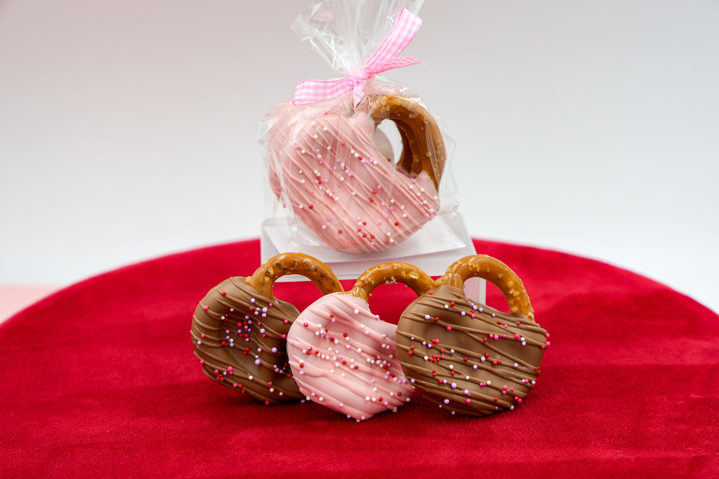 Valentines Caramel Chocolate Pretzels