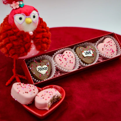 Valentine Chocolate Covered Caramel Hearts