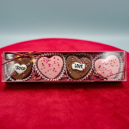 Valentine Chocolate Covered Caramel Hearts